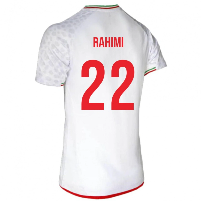 Danxen Mujer Camiseta Irán Farzad Rahimi #22 Blanco Rojo 1ª Equipación 26-28 La Camisa