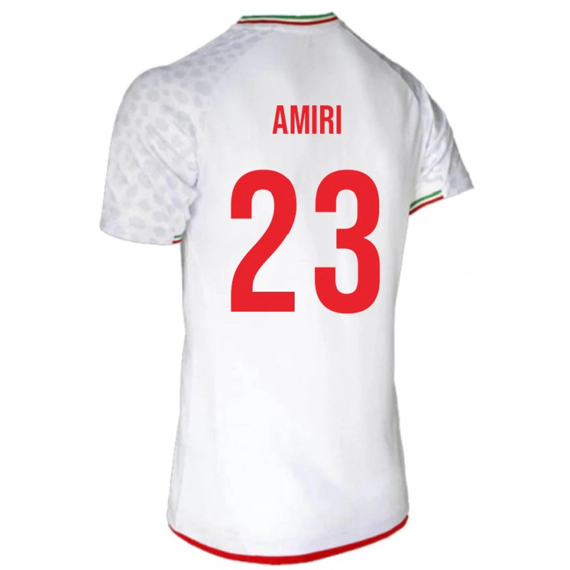 Danxen Mujer Camiseta Irán Mobin Amiri #23 Blanco Rojo 1ª Equipación 26-28 La Camisa
