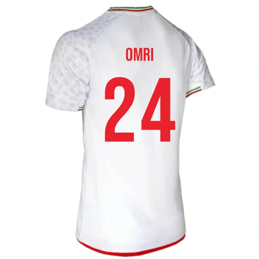 Danxen Mujer Camiseta Irán Mohammad Omri #24 Blanco Rojo 1ª Equipación 26-28 La Camisa