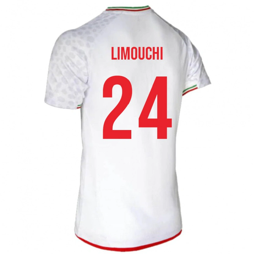 Danxen Mujer Camiseta Irán Mehdi Limouchi #24 Blanco Rojo 1ª Equipación 26-28 La Camisa