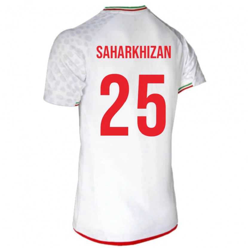 Danxen Mujer Camiseta Irán Saeid Saharkhizan #25 Blanco Rojo 1ª Equipación 26-28 La Camisa