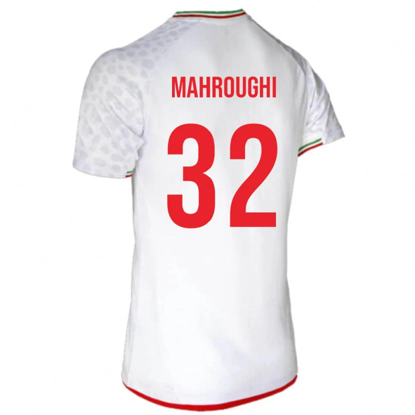 Danxen Mujer Camiseta Irán Ehsan Mahroughi #32 Blanco Rojo 1ª Equipación 26-28 La Camisa