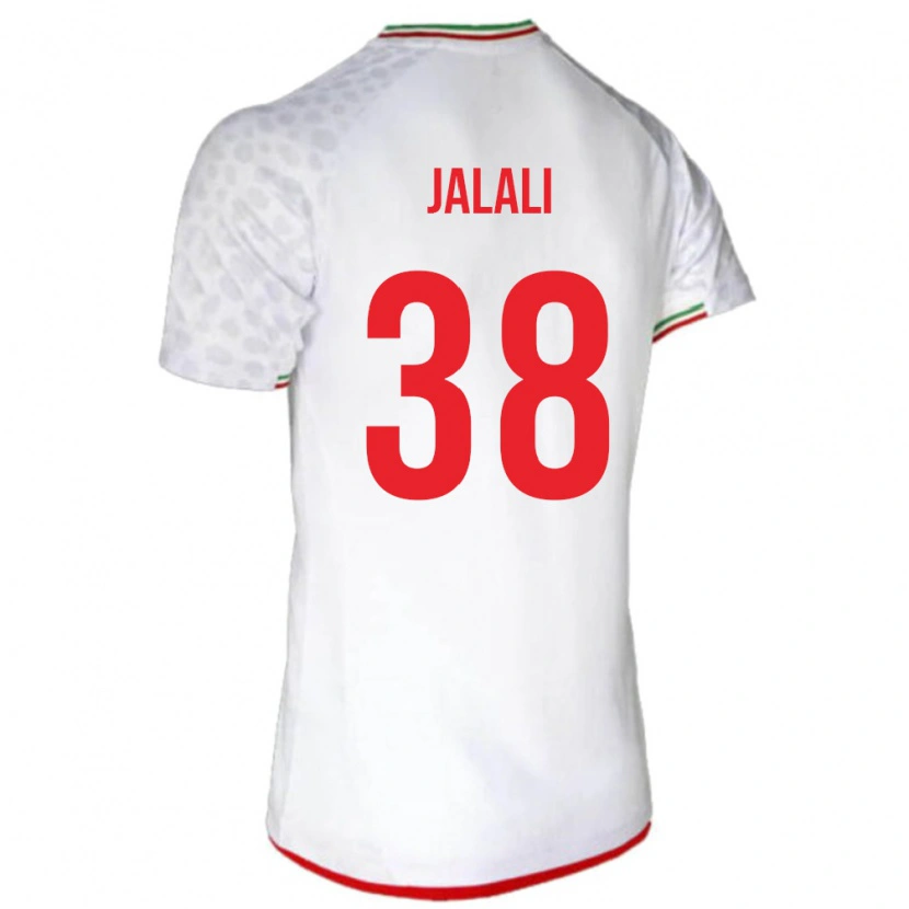 Danxen Mujer Camiseta Irán Abolfazl Jalali #38 Blanco Rojo 1ª Equipación 26-28 La Camisa