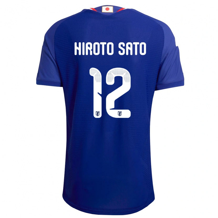 Danxen Mujer Camiseta Japón Hiroto Sato #12 Azul Blanco Rojo 1ª Equipación 26-28 La Camisa