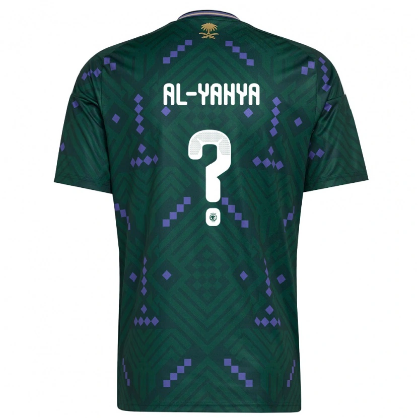 Danxen Mujer Camiseta Arabia Saudita Ali Al-Yahya #0 Verde Púrpura Blanco 1ª Equipación 26-28 La Camisa