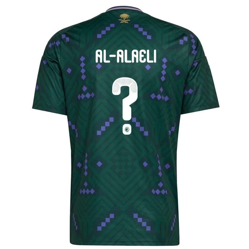 Danxen Mujer Camiseta Arabia Saudita Mishal Al-Alaeli #0 Verde Púrpura Blanco 1ª Equipación 26-28 La Camisa