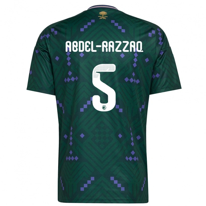 Danxen Mujer Camiseta Arabia Saudita Lana Abdel Razzaq #5 Verde Púrpura Blanco 1ª Equipación 26-28 La Camisa