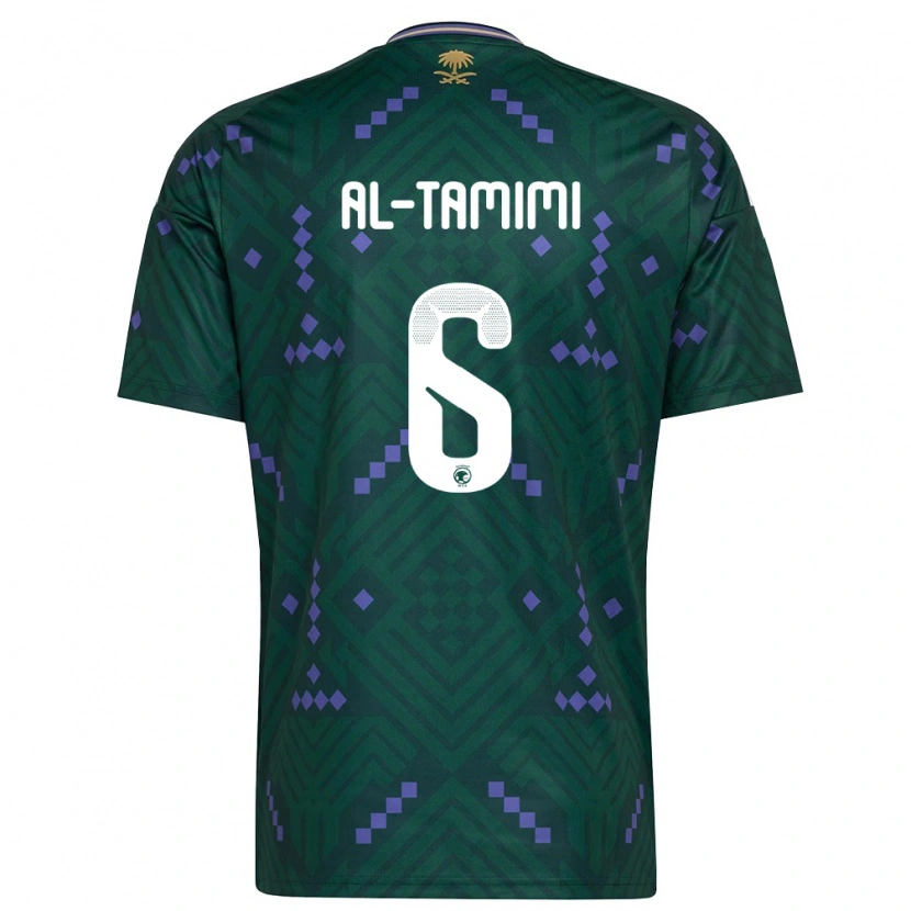 Danxen Mujer Camiseta Arabia Saudita Maryam Al Tamimi #6 Verde Púrpura Blanco 1ª Equipación 26-28 La Camisa