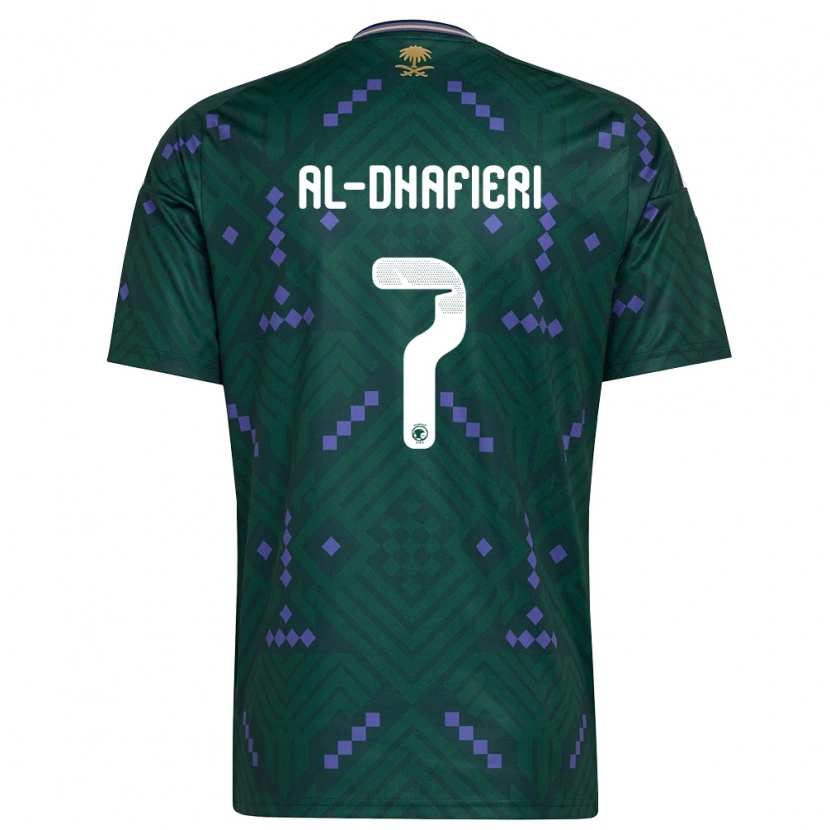 Danxen Mujer Camiseta Arabia Saudita Jathob Al-Dhafieri #7 Verde Púrpura Blanco 1ª Equipación 26-28 La Camisa