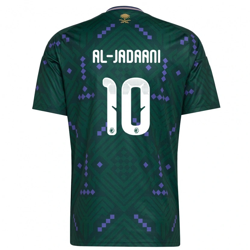 Danxen Mujer Camiseta Arabia Saudita Nawaf Al-Jadaani #10 Verde Púrpura Blanco 1ª Equipación 26-28 La Camisa
