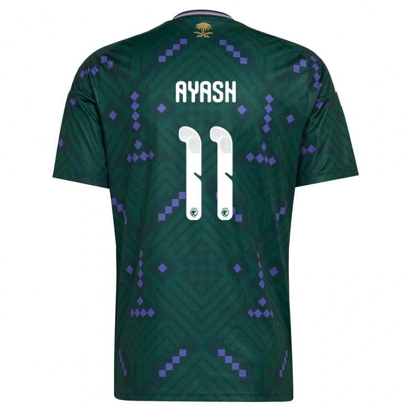 Danxen Mujer Camiseta Arabia Saudita Ziyad Ayash #11 Verde Púrpura Blanco 1ª Equipación 26-28 La Camisa