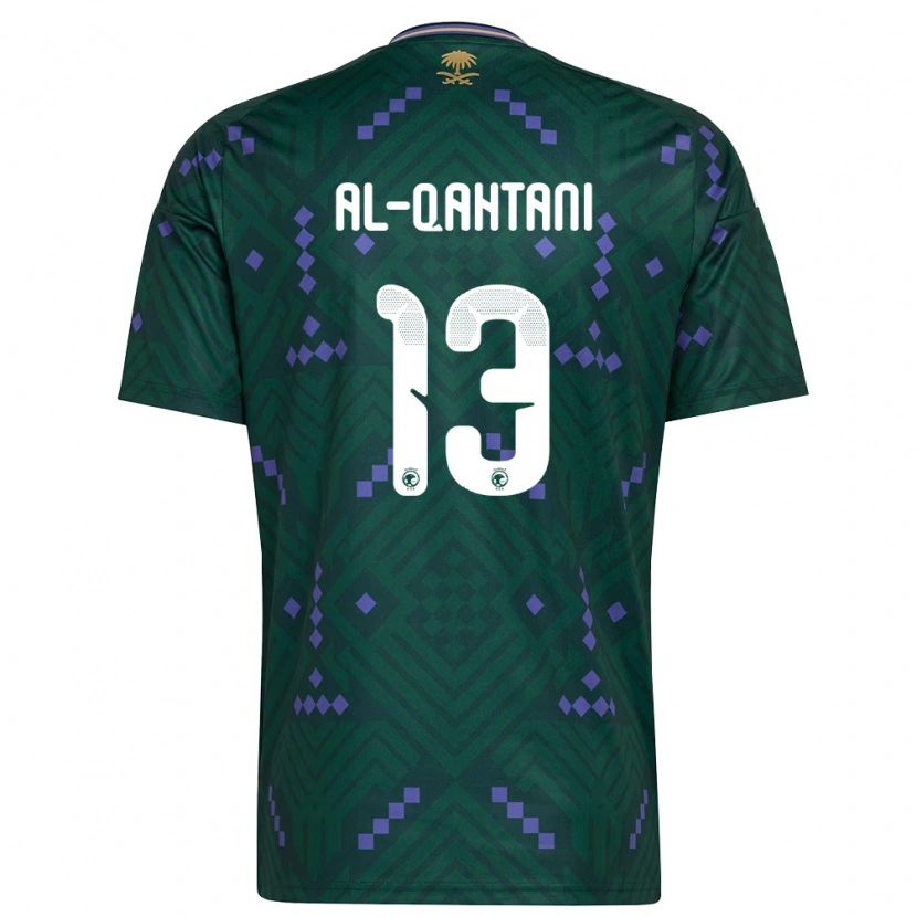Danxen Mujer Camiseta Arabia Saudita Salman Al-Qahtani #13 Verde Púrpura Blanco 1ª Equipación 26-28 La Camisa