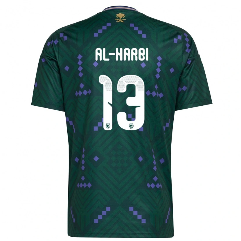 Danxen Mujer Camiseta Arabia Saudita Moteb Al-Harbi #13 Verde Púrpura Blanco 1ª Equipación 26-28 La Camisa