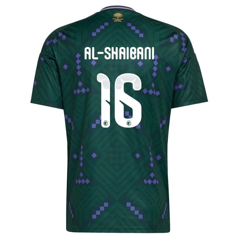 Danxen Mujer Camiseta Arabia Saudita Asrar Al Shaibani #16 Verde Púrpura Blanco 1ª Equipación 26-28 La Camisa