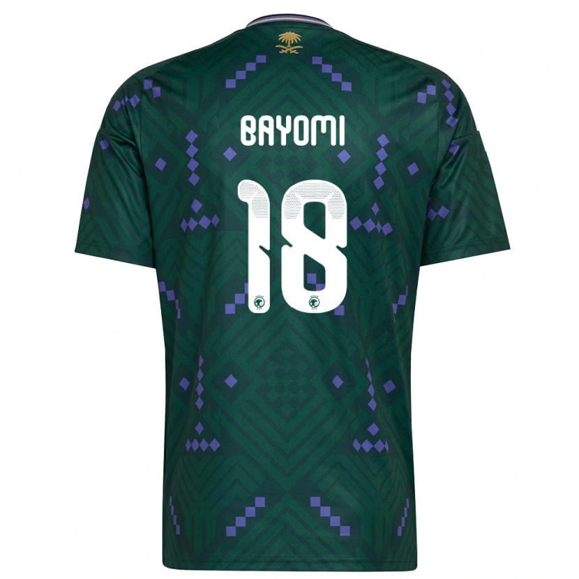 Danxen Mujer Camiseta Arabia Saudita Faisal Bayomi #18 Verde Púrpura Blanco 1ª Equipación 26-28 La Camisa