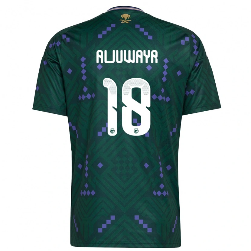 Danxen Mujer Camiseta Arabia Saudita Musab Aljuwayr #18 Verde Púrpura Blanco 1ª Equipación 26-28 La Camisa