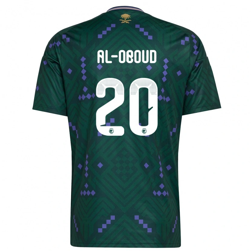 Danxen Mujer Camiseta Arabia Saudita Abdulrahman Al-Oboud #20 Verde Púrpura Blanco 1ª Equipación 26-28 La Camisa