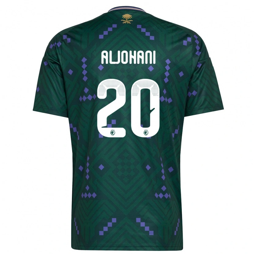 Danxen Mujer Camiseta Arabia Saudita Ziyad Aljohani #20 Verde Púrpura Blanco 1ª Equipación 26-28 La Camisa
