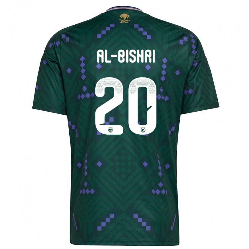 Danxen Mujer Camiseta Arabia Saudita Nawaf Al-Bishri #20 Verde Púrpura Blanco 1ª Equipación 26-28 La Camisa