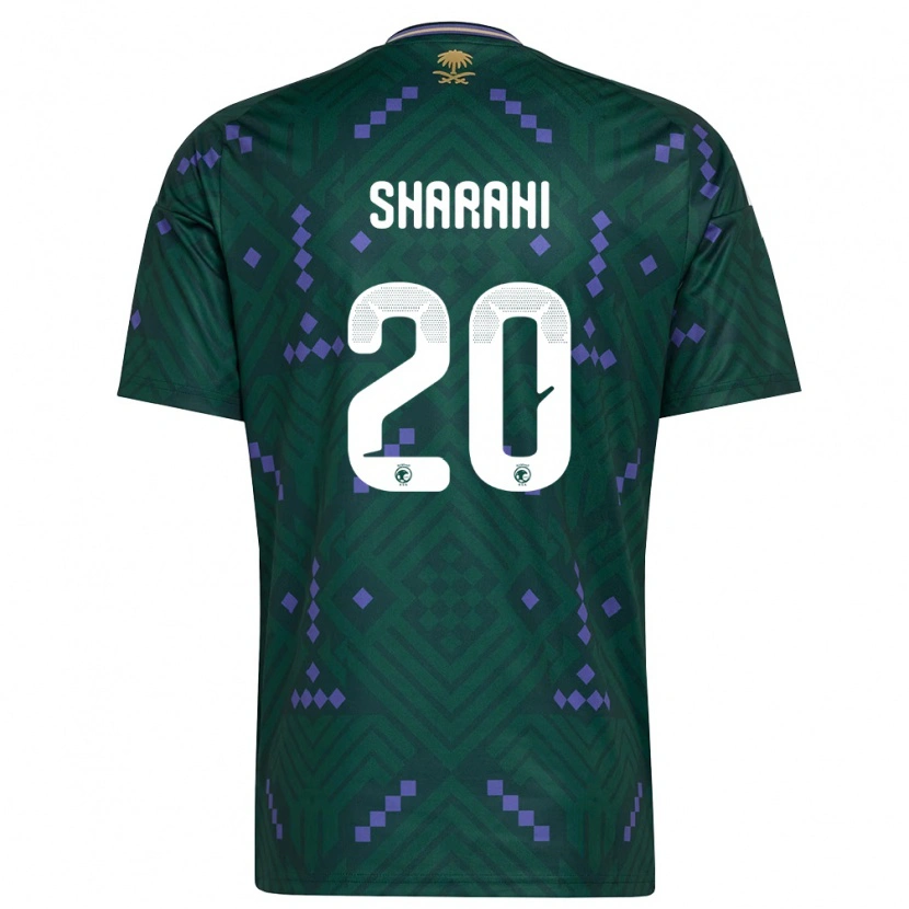 Danxen Mujer Camiseta Arabia Saudita Anwar Sharahi #20 Verde Púrpura Blanco 1ª Equipación 26-28 La Camisa