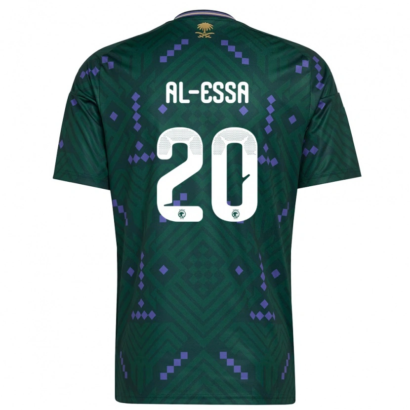 Danxen Mujer Camiseta Arabia Saudita Karam Al-Essa #20 Verde Púrpura Blanco 1ª Equipación 26-28 La Camisa