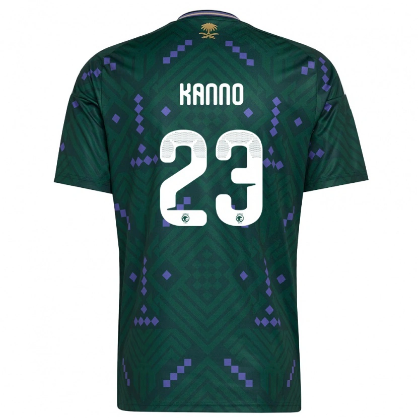 Danxen Mujer Camiseta Arabia Saudita Mohamed Kanno #23 Verde Púrpura Blanco 1ª Equipación 26-28 La Camisa