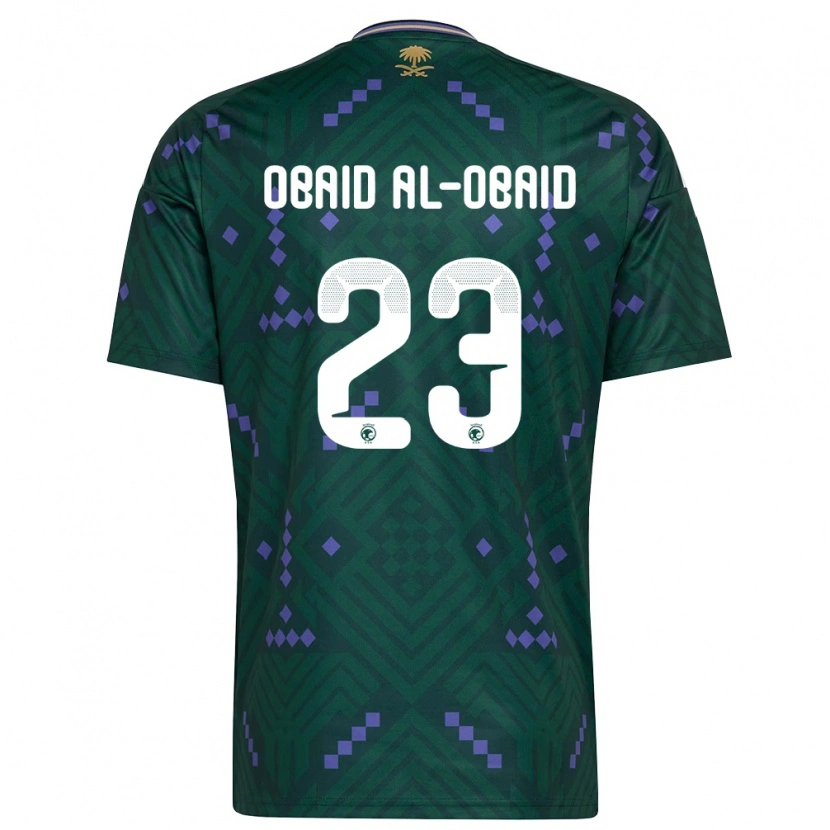 Danxen Mujer Camiseta Arabia Saudita Abdulrahman Obaid Al-Obaid #23 Verde Púrpura Blanco 1ª Equipación 26-28 La Camisa