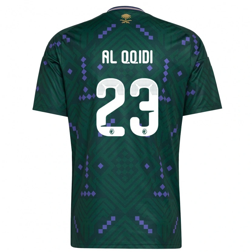 Danxen Mujer Camiseta Arabia Saudita Nawaf Al Qqidi #23 Verde Púrpura Blanco 1ª Equipación 26-28 La Camisa