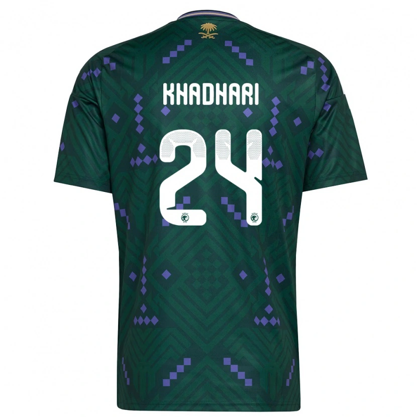 Danxen Mujer Camiseta Arabia Saudita Murad Khadhari #24 Verde Púrpura Blanco 1ª Equipación 26-28 La Camisa