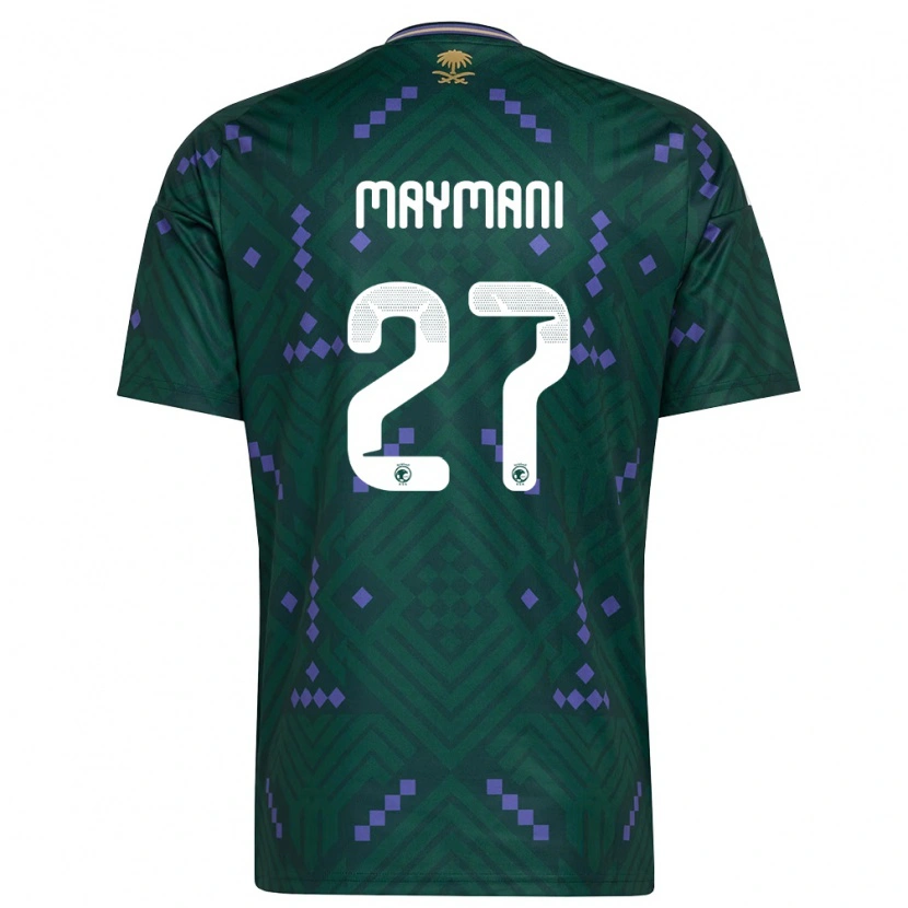 Danxen Mujer Camiseta Arabia Saudita Ammar Maimani #27 Verde Púrpura Blanco 1ª Equipación 26-28 La Camisa