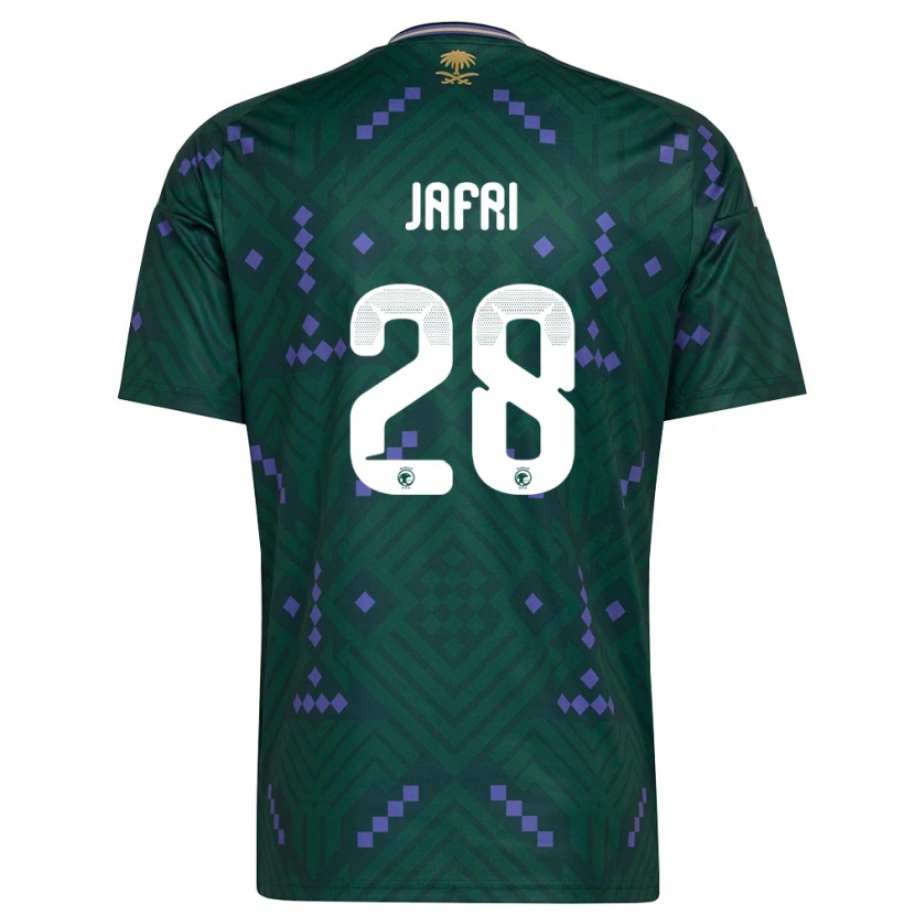 Danxen Mujer Camiseta Arabia Saudita Farah Jafri #28 Verde Púrpura Blanco 1ª Equipación 26-28 La Camisa