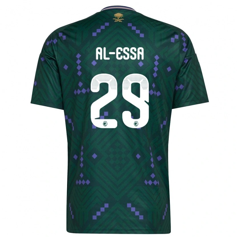 Danxen Mujer Camiseta Arabia Saudita Ali Al-Essa #29 Verde Púrpura Blanco 1ª Equipación 26-28 La Camisa