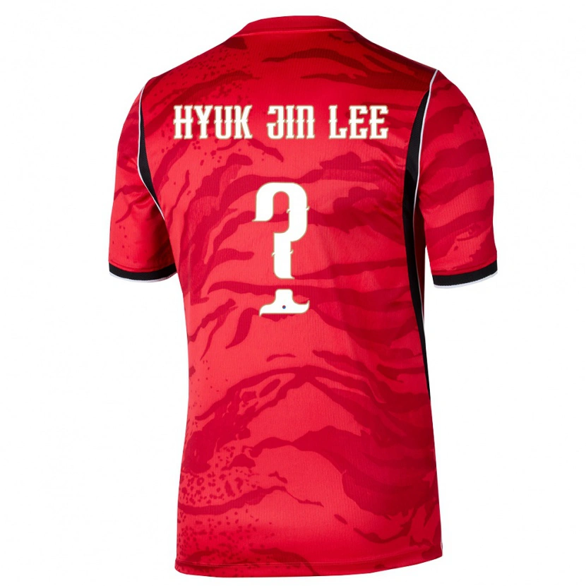 Danxen Mujer Camiseta Corea Del Sur Jin-Hyuk Lee #0 Rojo Blanco Negro 1ª Equipación 26-28 La Camisa