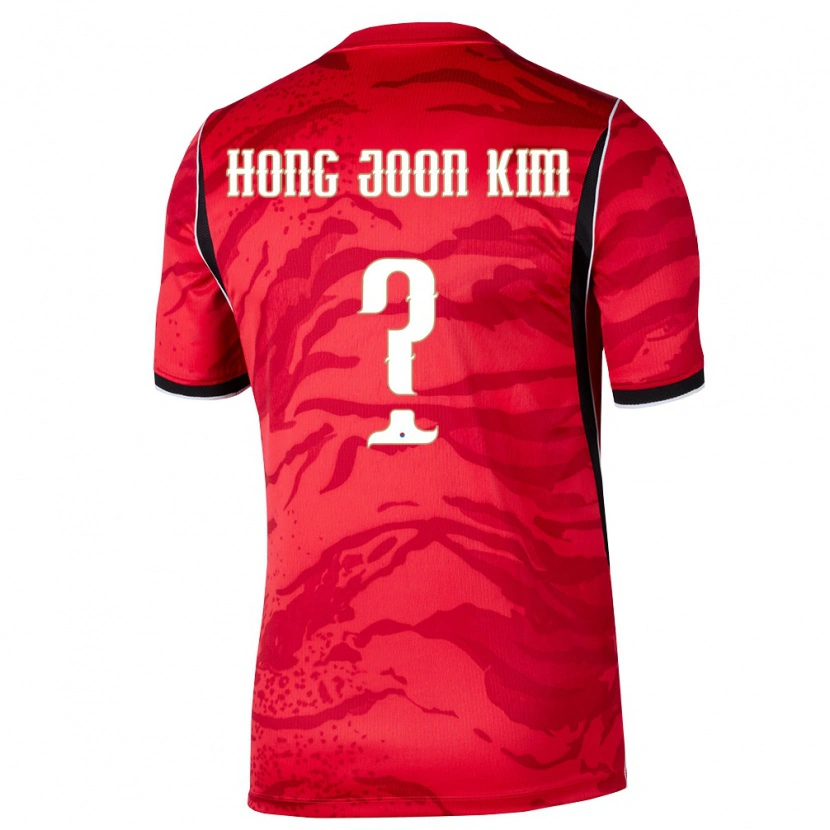 Danxen Mujer Camiseta Corea Del Sur Joon-Hong Kim #0 Rojo Blanco Negro 1ª Equipación 26-28 La Camisa