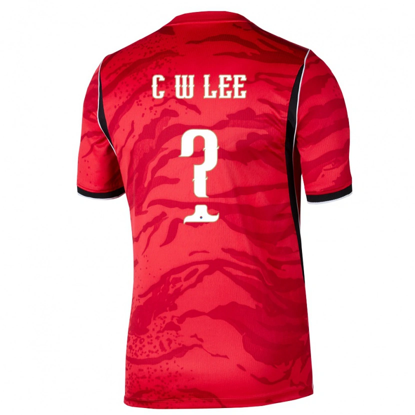 Danxen Mujer Camiseta Corea Del Sur Lee Chang Woo #0 Rojo Blanco Negro 1ª Equipación 26-28 La Camisa