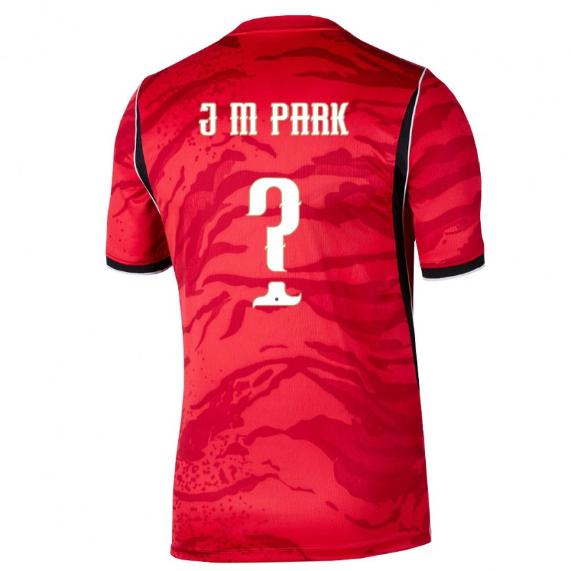 Danxen Mujer Camiseta Corea Del Sur Park Jun Min #0 Rojo Blanco Negro 1ª Equipación 26-28 La Camisa
