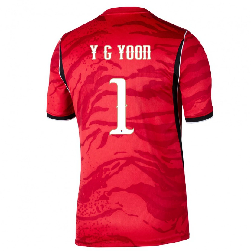 Danxen Mujer Camiseta Corea Del Sur Yoon Young Geul #1 Rojo Blanco Negro 1ª Equipación 26-28 La Camisa