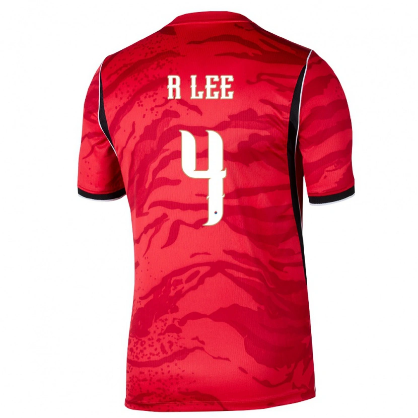 Danxen Mujer Camiseta Corea Del Sur Lee Rim #4 Rojo Blanco Negro 1ª Equipación 26-28 La Camisa