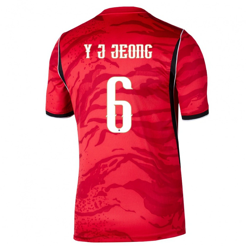 Danxen Mujer Camiseta Corea Del Sur Jeong Yu Jin #6 Rojo Blanco Negro 1ª Equipación 26-28 La Camisa