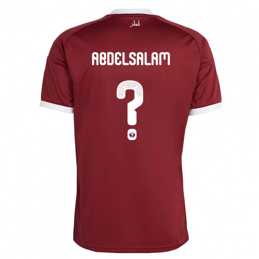 Danxen Mujer Camiseta Catar Nasser Abdelsalam #0 Rojo Borgoña Blanco 1ª Equipación 26-28 La Camisa