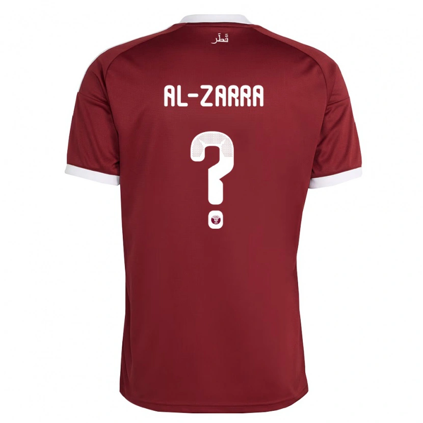 Danxen Mujer Camiseta Catar Jassim Al-Zarra #0 Rojo Borgoña Blanco 1ª Equipación 26-28 La Camisa