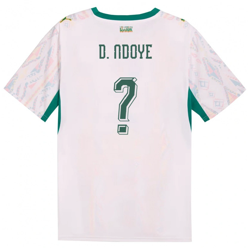 Danxen Mujer Camiseta Senegal Diabel Ndoye #0 Blanco Verde Amarillo 1ª Equipación 26-28 La Camisa