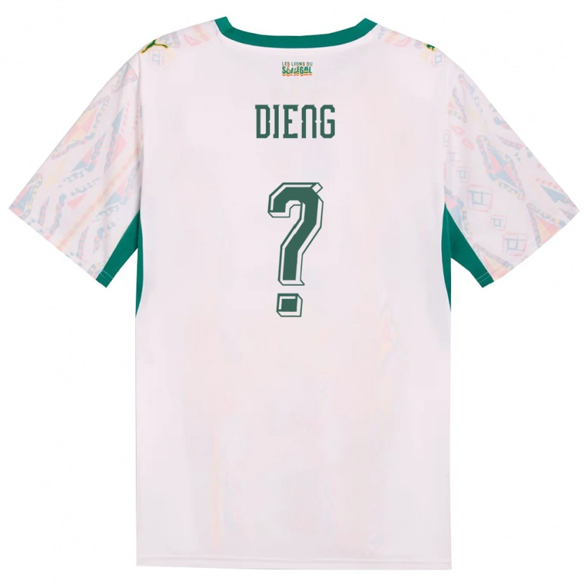 Danxen Mujer Camiseta Senegal Bamba Dieng #0 Blanco Verde Amarillo 1ª Equipación 26-28 La Camisa
