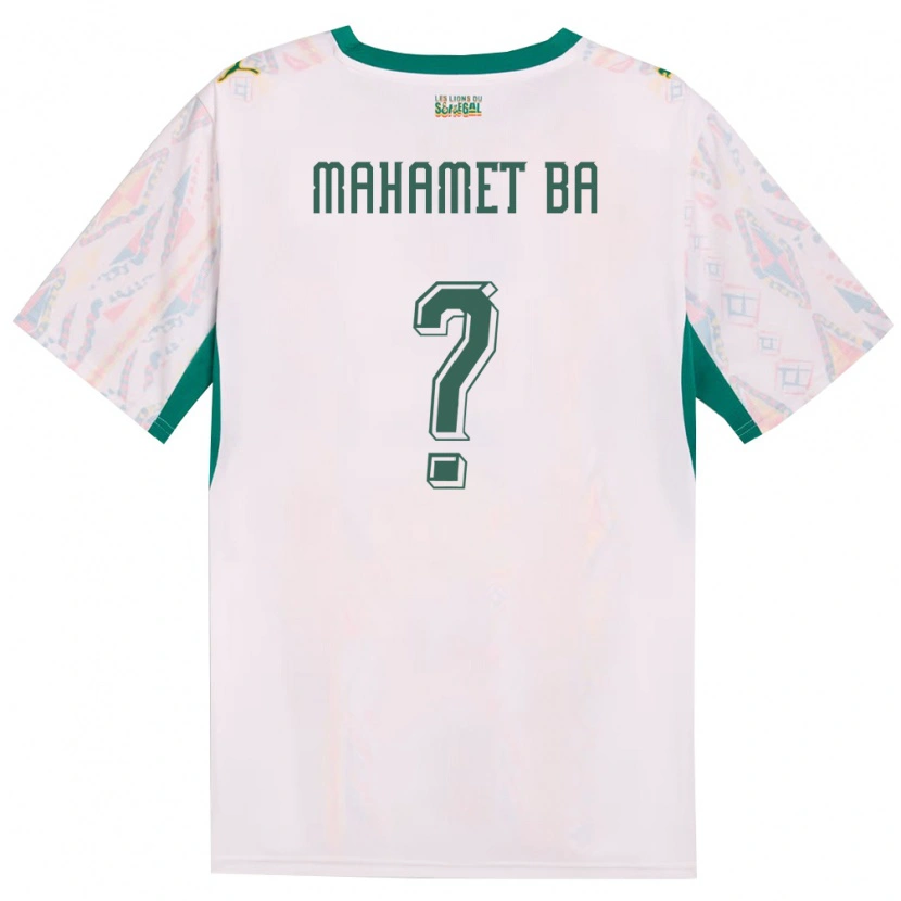 Danxen Mujer Camiseta Senegal Mahamet Ba #0 Blanco Verde Amarillo 1ª Equipación 26-28 La Camisa