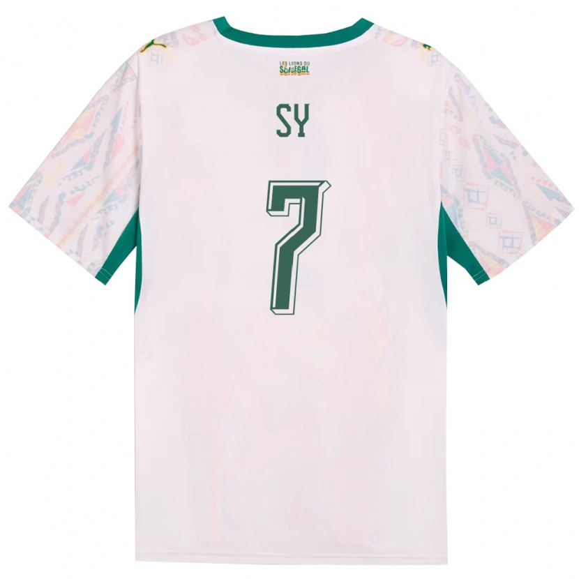 Danxen Mujer Camiseta Senegal Mouhamed Sy #7 Blanco Verde Amarillo 1ª Equipación 26-28 La Camisa