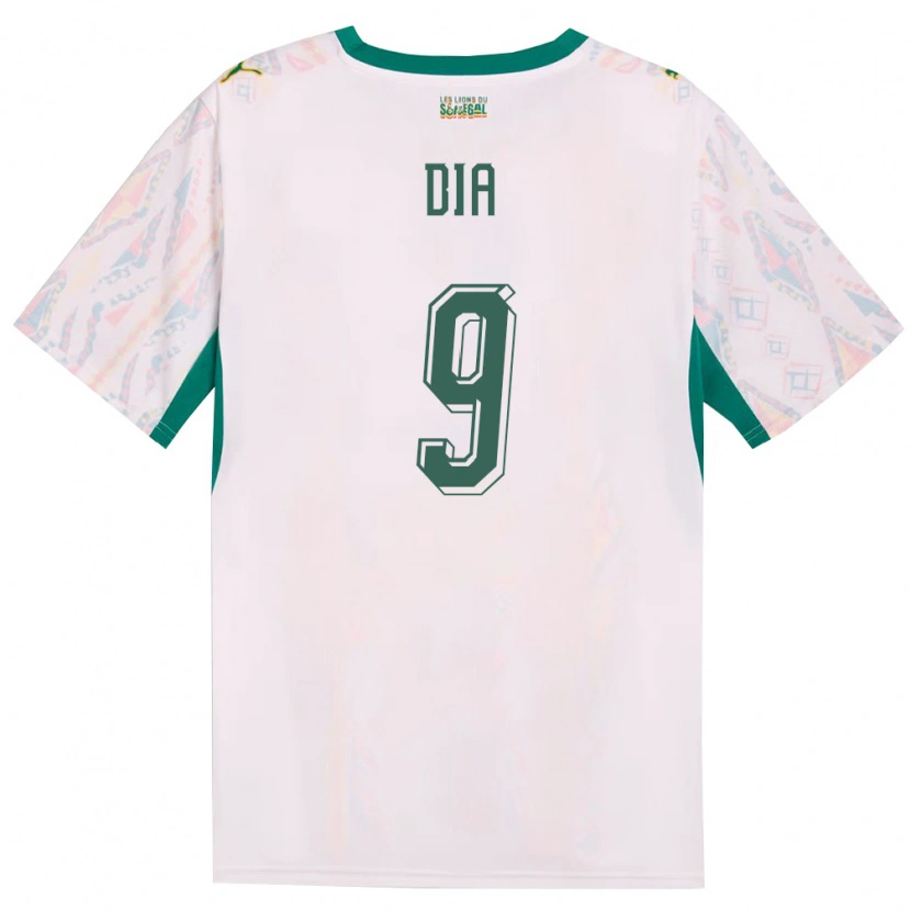 Danxen Mujer Camiseta Senegal Boulaye Dia #9 Blanco Verde Amarillo 1ª Equipación 26-28 La Camisa