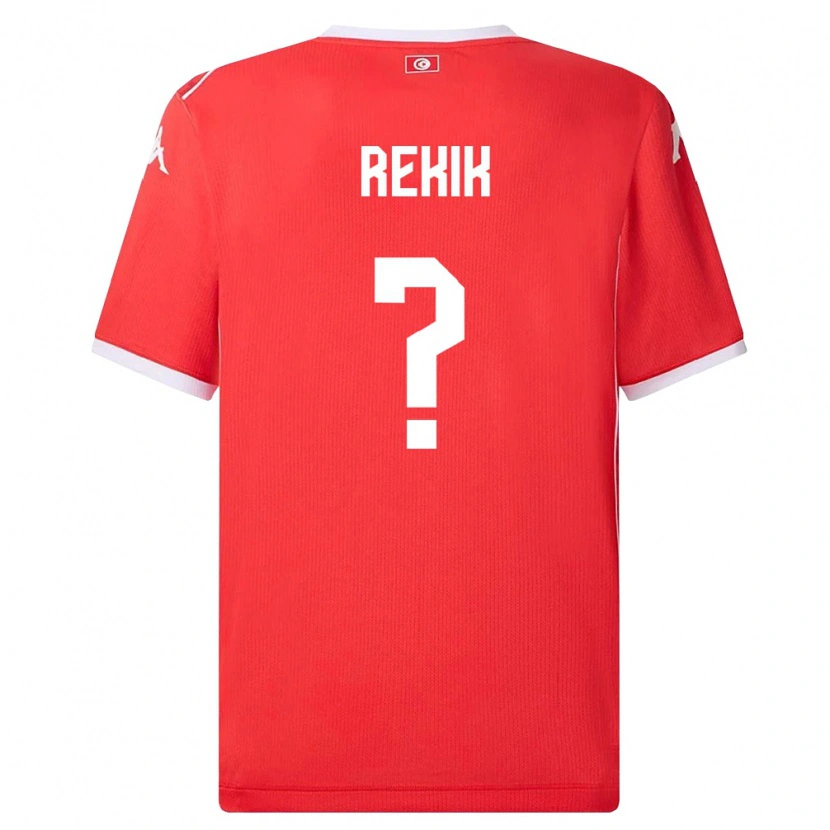 Danxen Mujer Camiseta Túnez Omar Rekik #0 Rojo Blanco 1ª Equipación 26-28 La Camisa