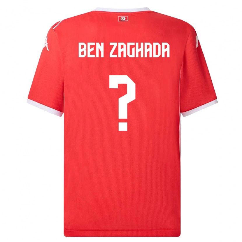 Danxen Mujer Camiseta Túnez Mohamed Amine Ben Zaghada #0 Rojo Blanco 1ª Equipación 26-28 La Camisa