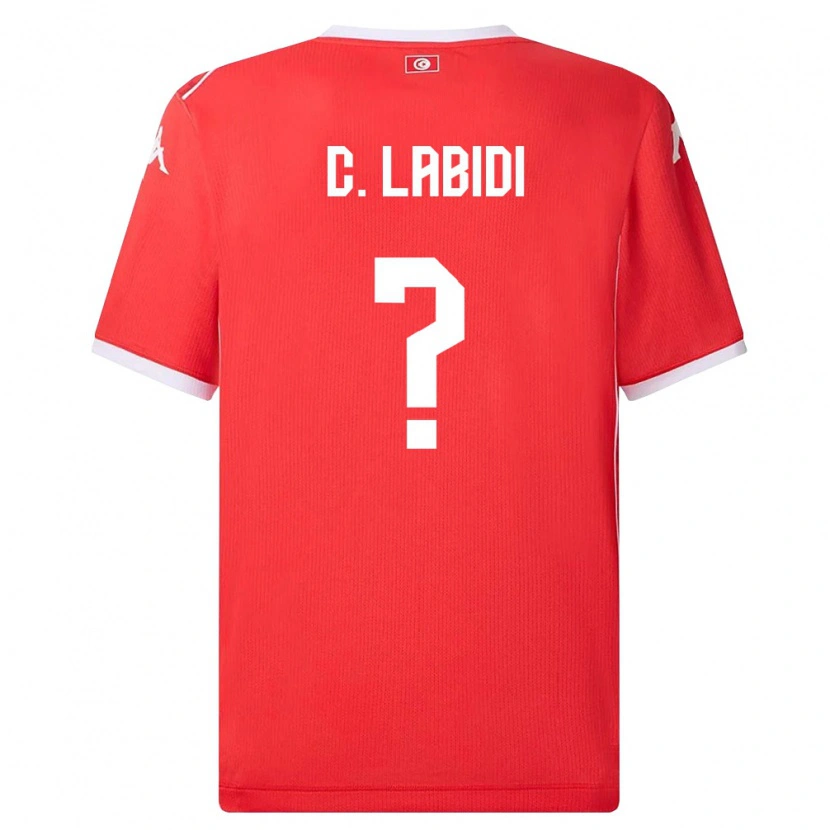 Danxen Mujer Camiseta Túnez Chiheb Labidi #0 Rojo Blanco 1ª Equipación 26-28 La Camisa