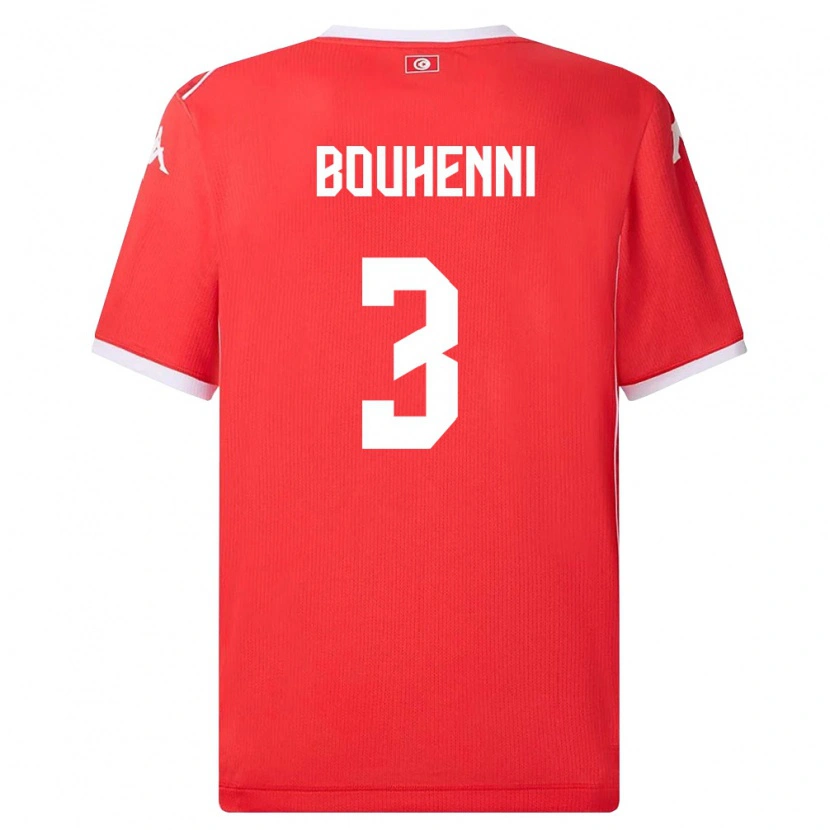 Danxen Mujer Camiseta Túnez Rayen Bouhenni #3 Rojo Blanco 1ª Equipación 26-28 La Camisa